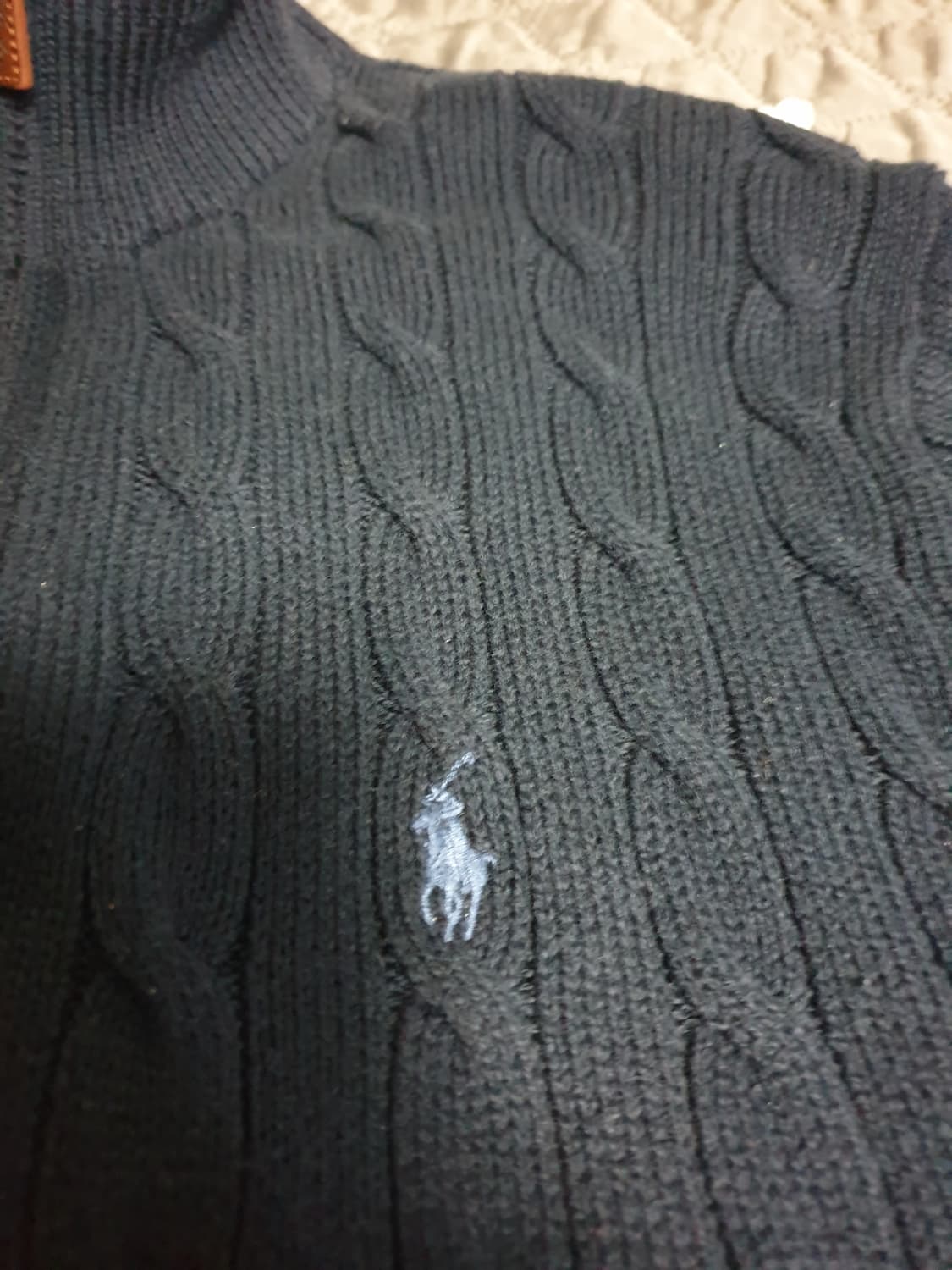 폴로랄프로렌 반집업 케이블 니트 스웨터 네이비 (L) 상품이미지2