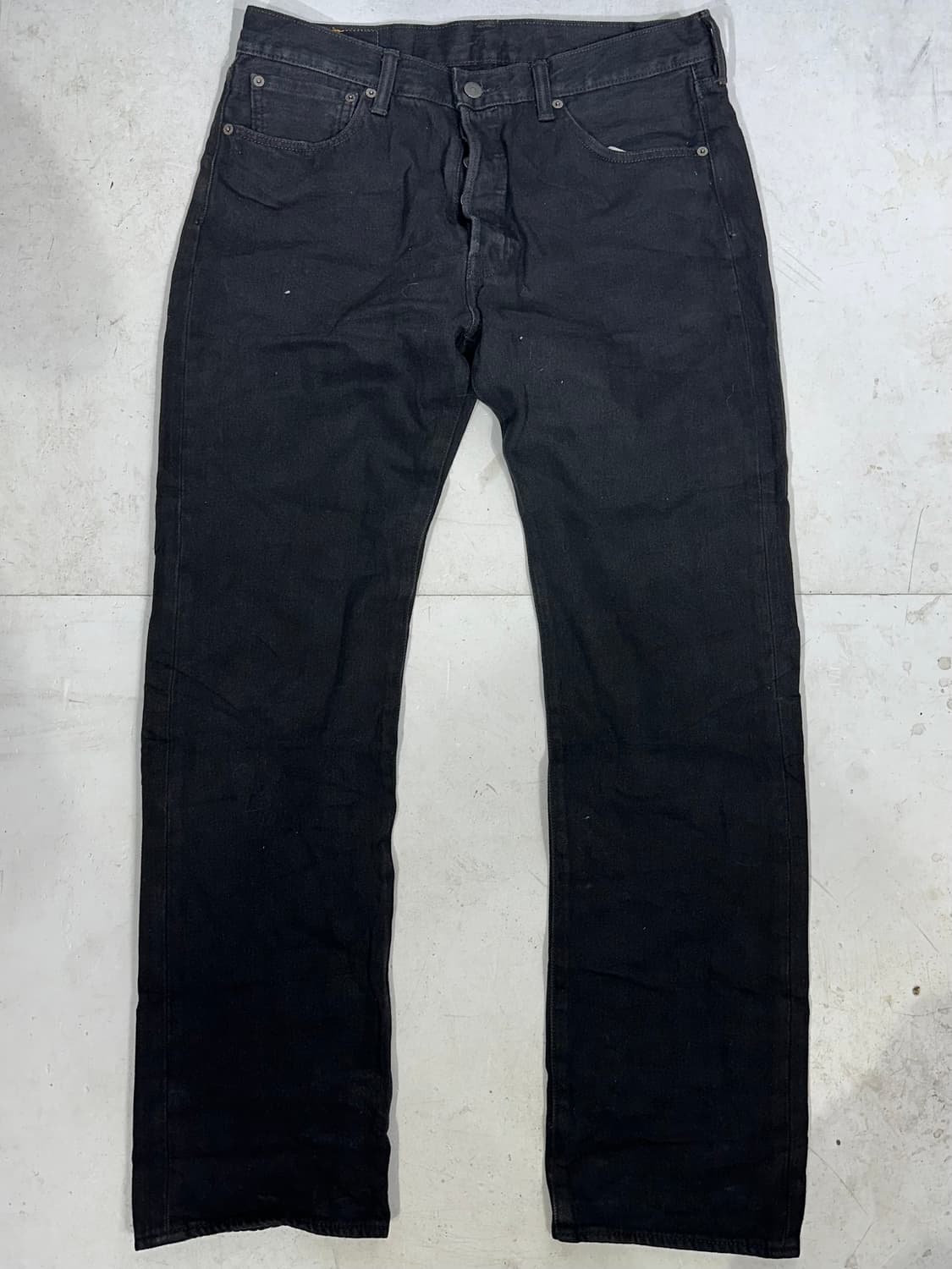 리바이스 501 흑청 와이드 데님 팬츠 34 상품이미지4