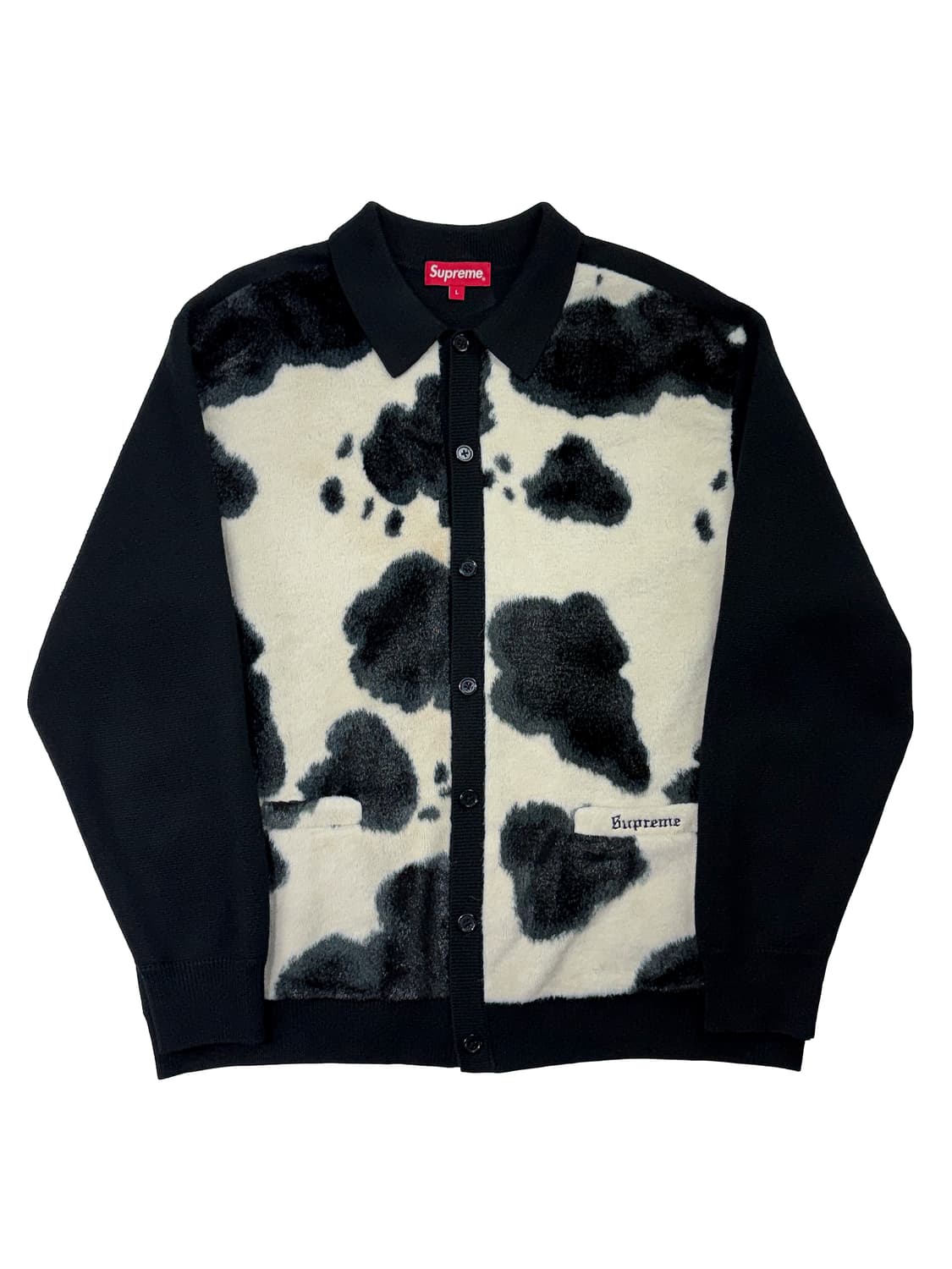 슈프림 카우 프린트 가디건 블랙 상품이미지1