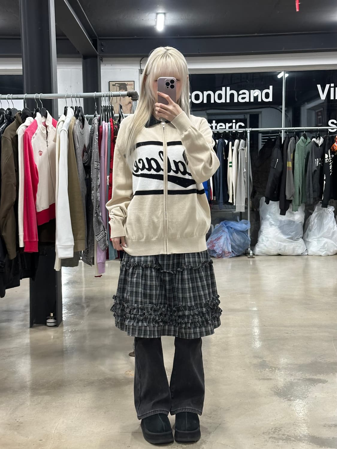  팔라스 소울 니트 화이트 집업 상품이미지2