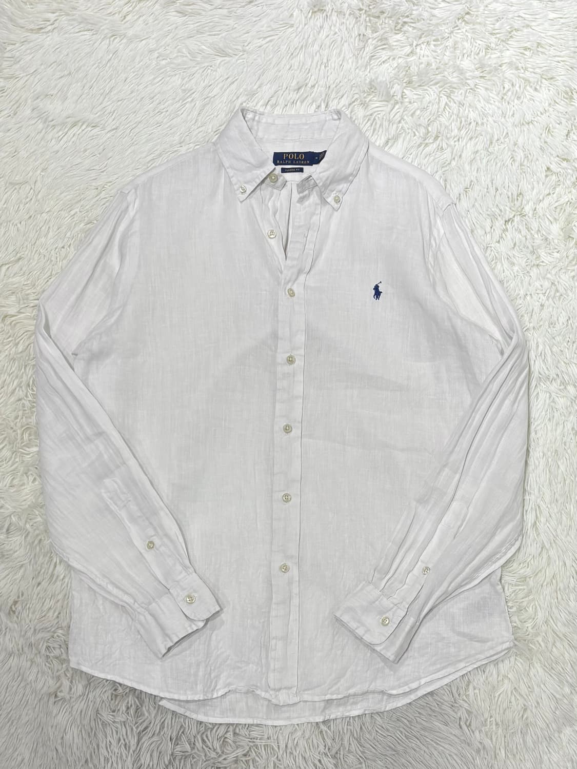 폴로랄프로렌 qr 네이비포니 린넨 셔츠 상품이미지3