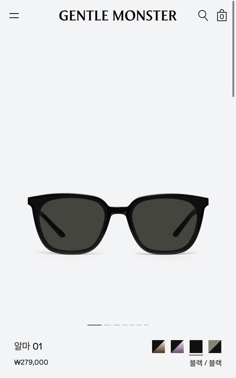 젠틀몬스터 26ss 알마 01 블랙 상품이미지1
