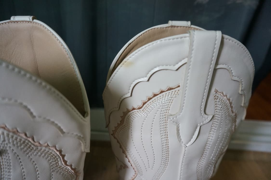 White Leather Western Boots 상품이미지9