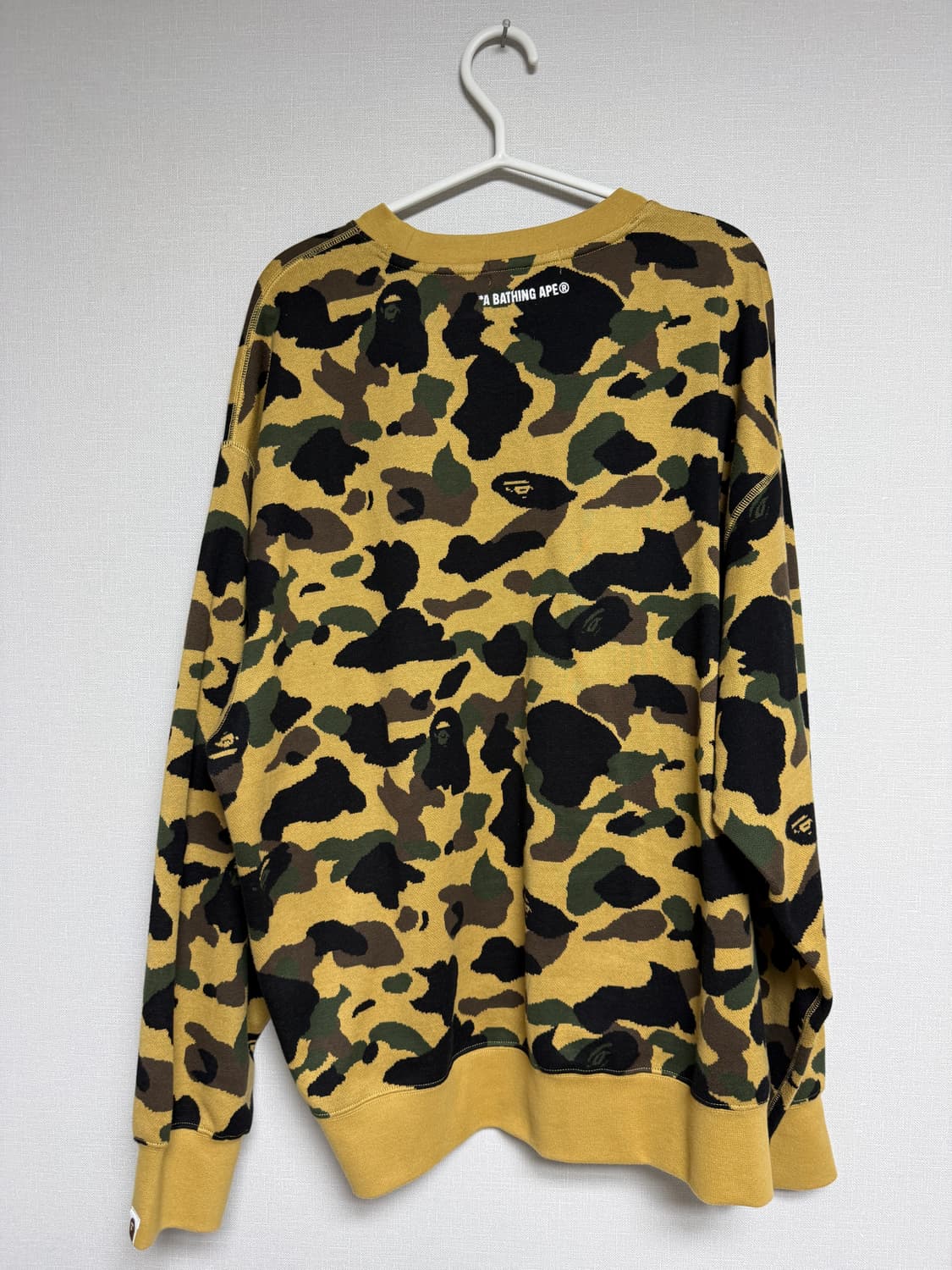베이프 퍼스트 칼리지 카모 크루넥 스웻셔츠 XL 옐로우 상품이미지2