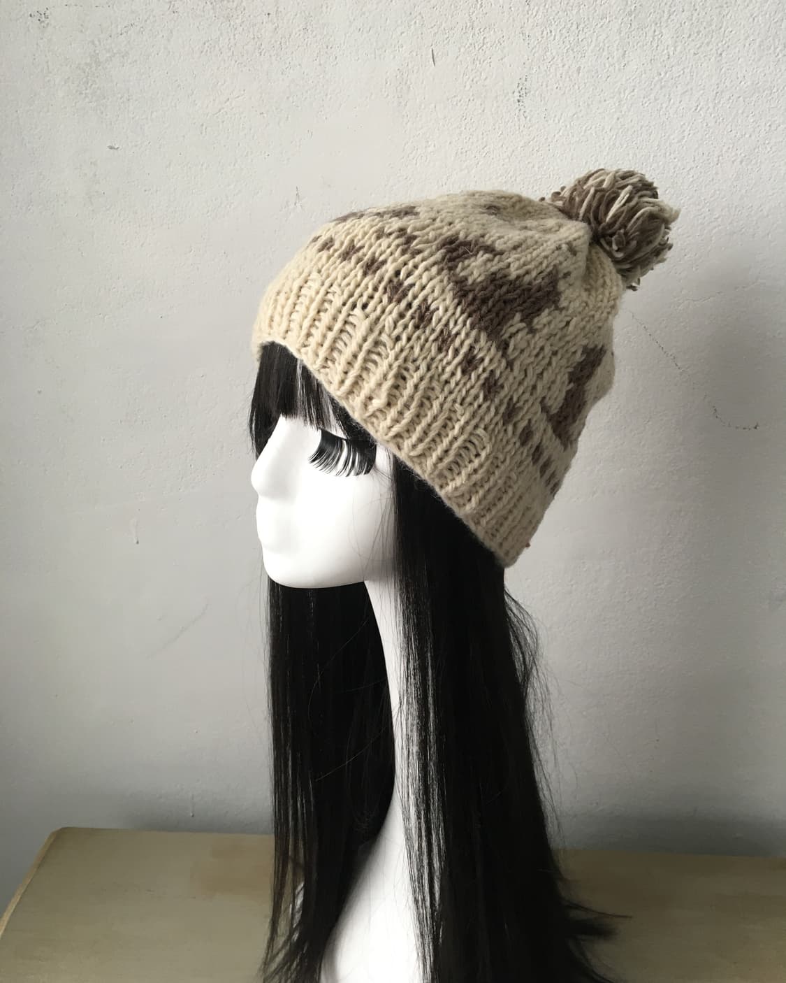 nordic pattern pom knit beanie 상품이미지1