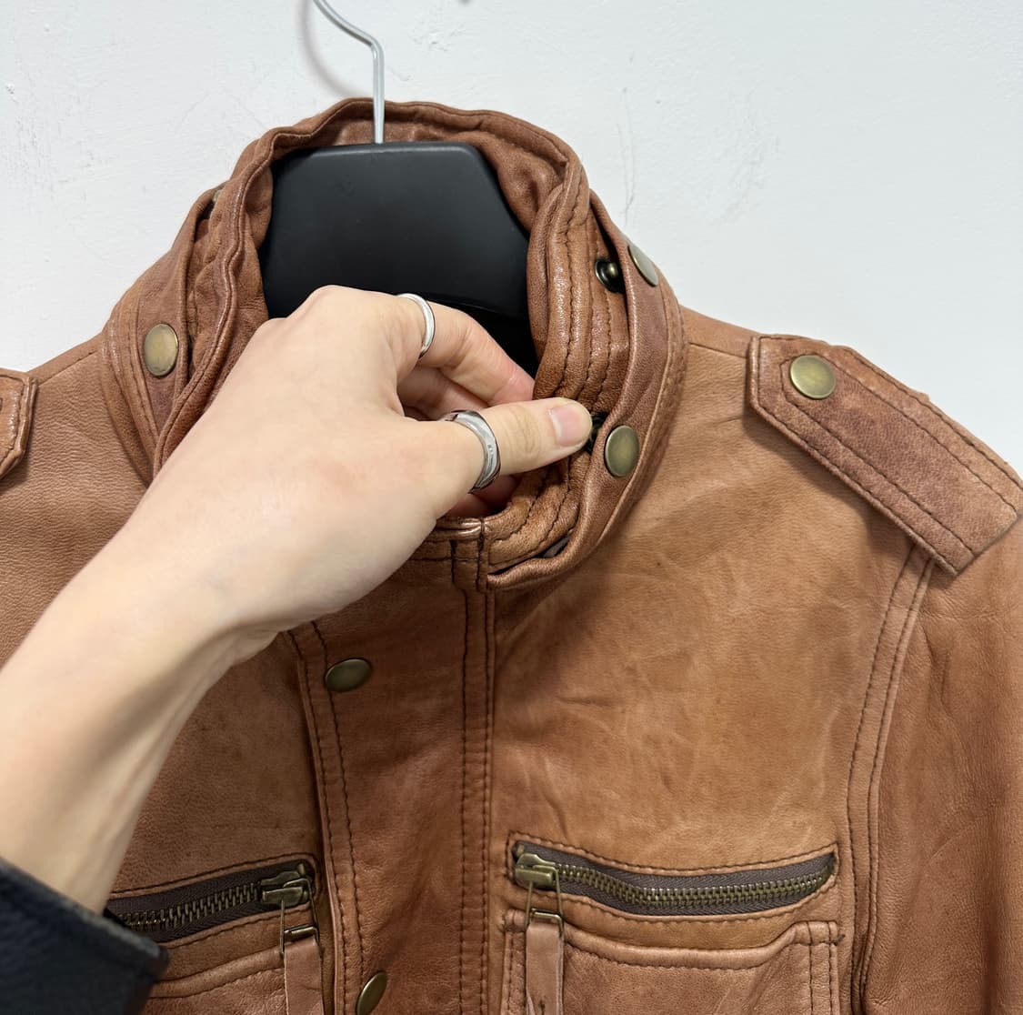 House of Blues sheepskin leather stud bl 상품이미지8