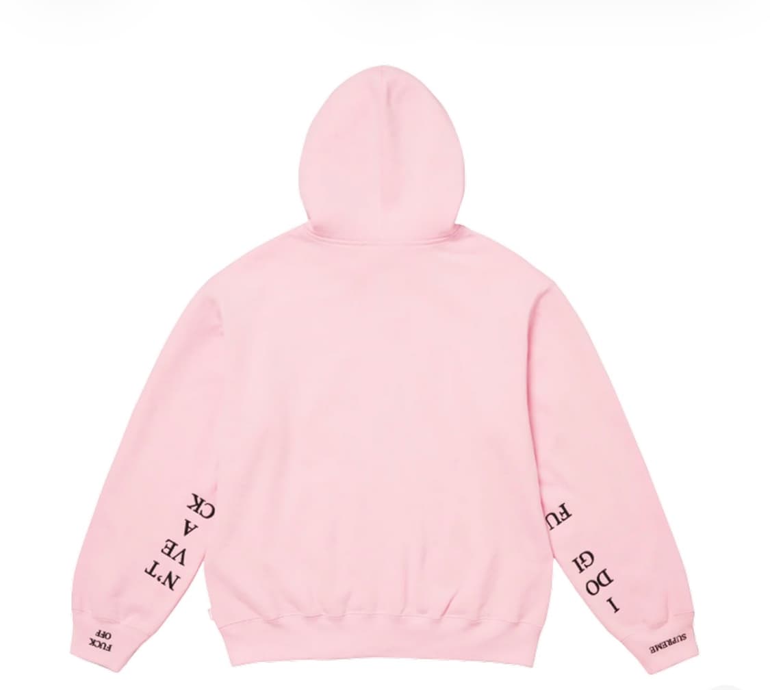 슈프림 IDGAF 후드집업 핑크 M 상품이미지2