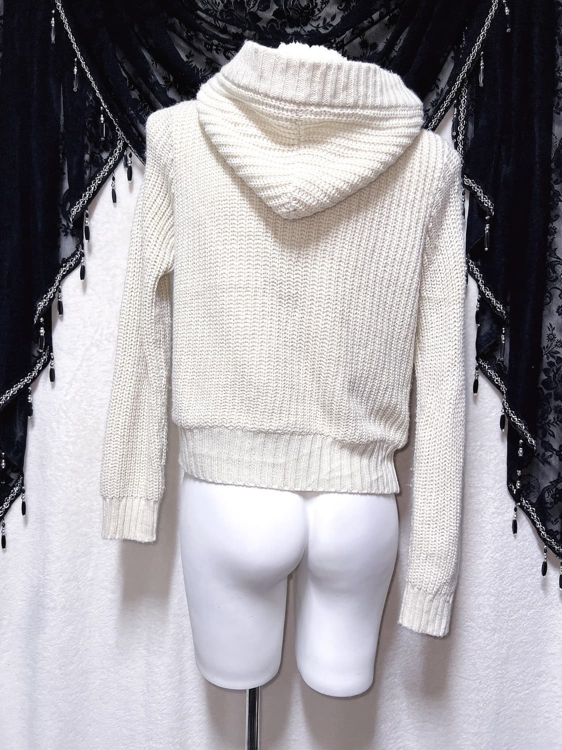 세실맥비 아이보리 뽀글이 후드 니트가디건 자켓 코트 달천 모리 라떼갸루 상품이미지7