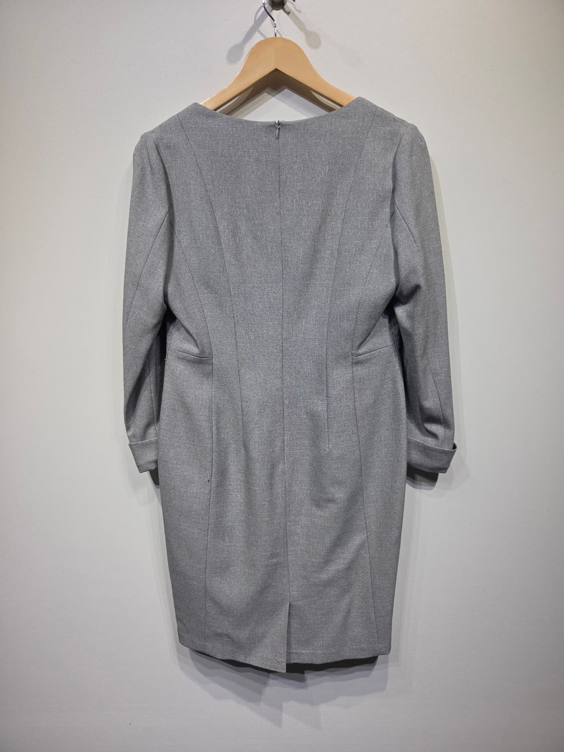 LINE 라인 멜란지 그레이 V넥 원피스 상품이미지5