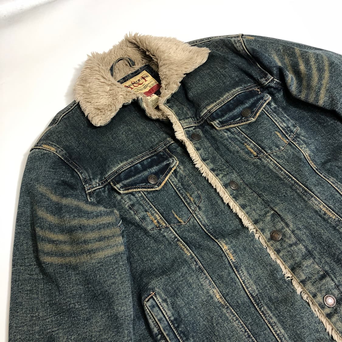 아베크롬비 90s 데미지드 쉐르파 데님자켓 XL 상품이미지4