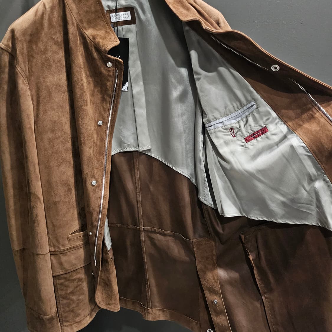 브루넬로 쿠치넬리 더블 클루저 스웨이드 필드 자켓 상품이미지4