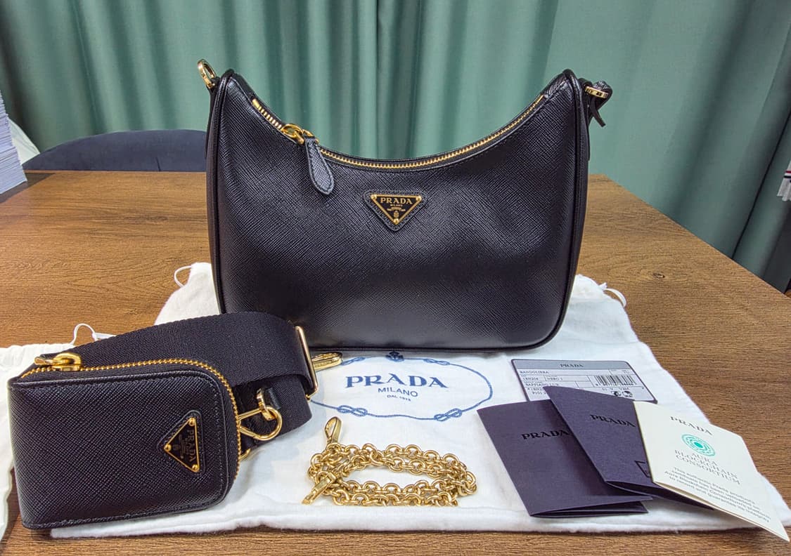 프라다 호보백 블랙 + 스트랩 파우치 체인 상품이미지1