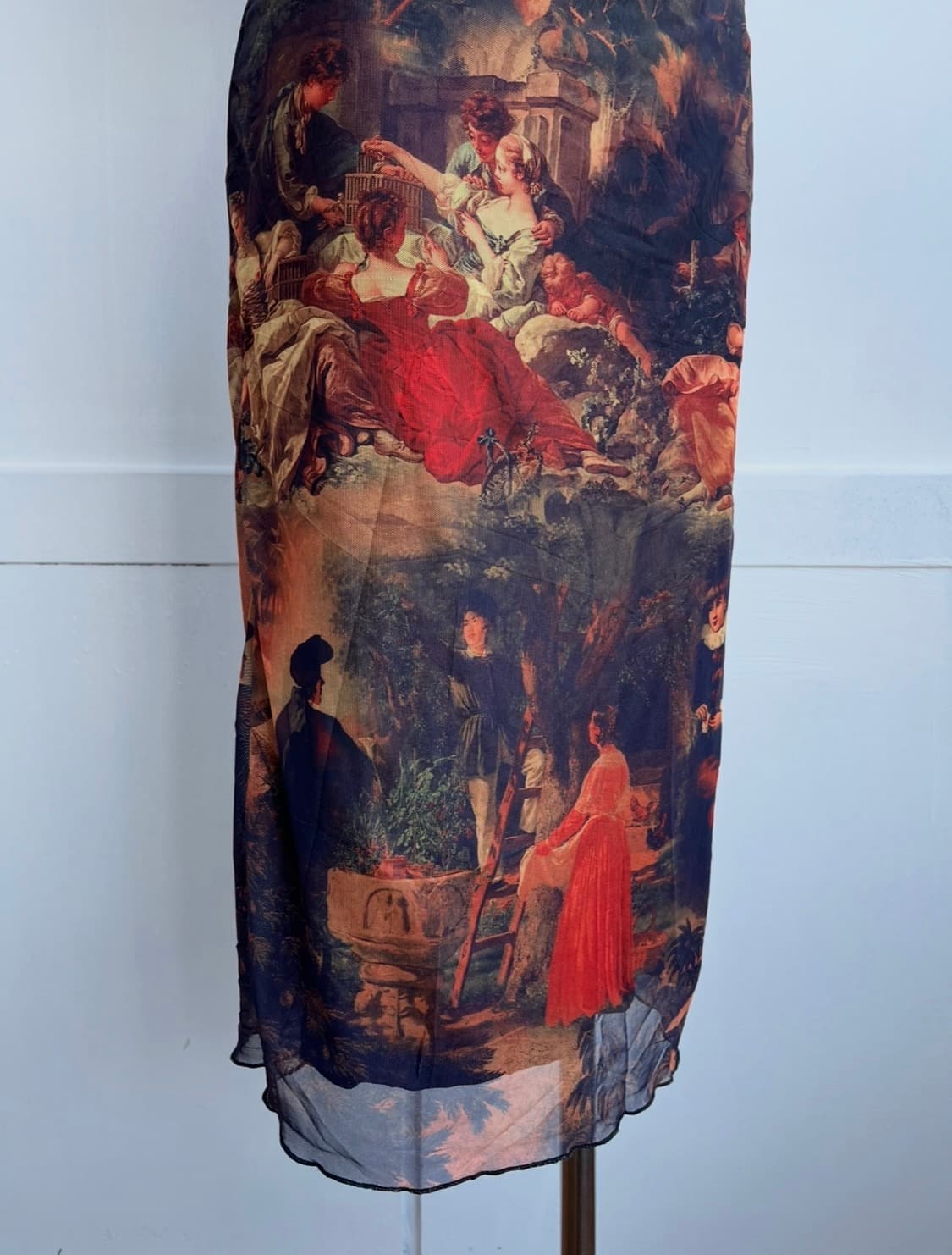 그래픽 메쉬 롱 원피스 상품이미지4