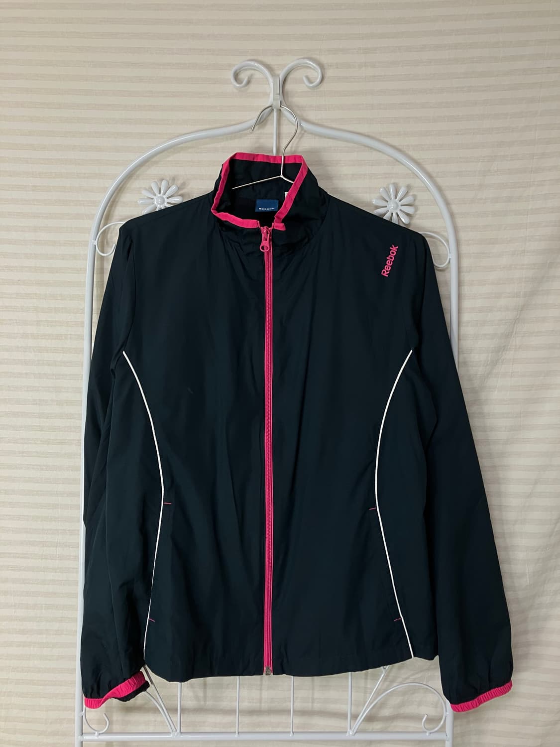 빈티지 네이비 리복 핑크라인 바람막이 y2k 스트릿 갸루 펑키 일본빈티지 상품이미지1