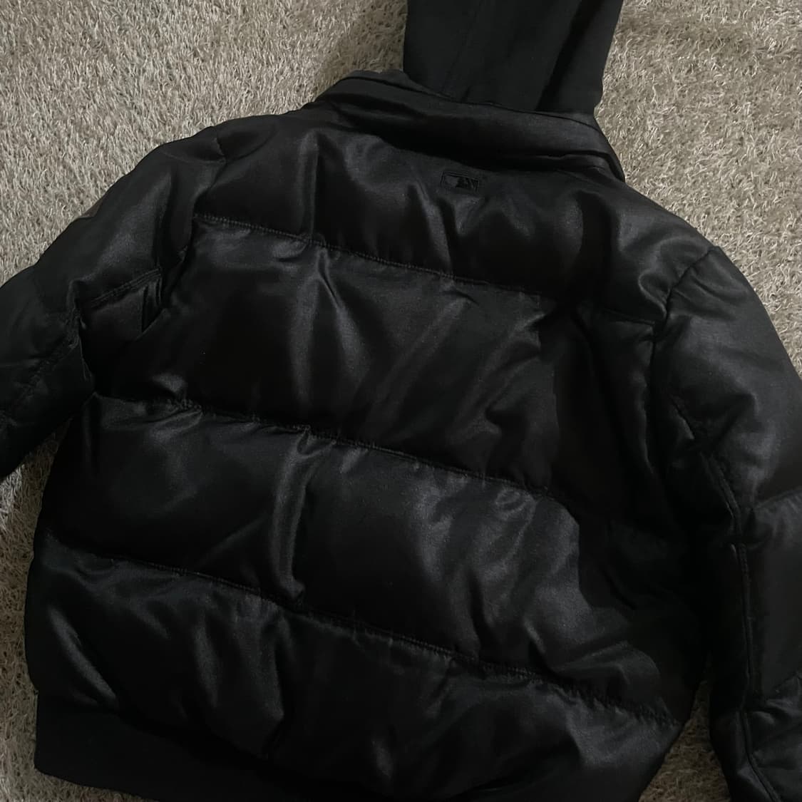 MLB 후드 레이어드 바시티 패딩 자켓 블랙 상품이미지5