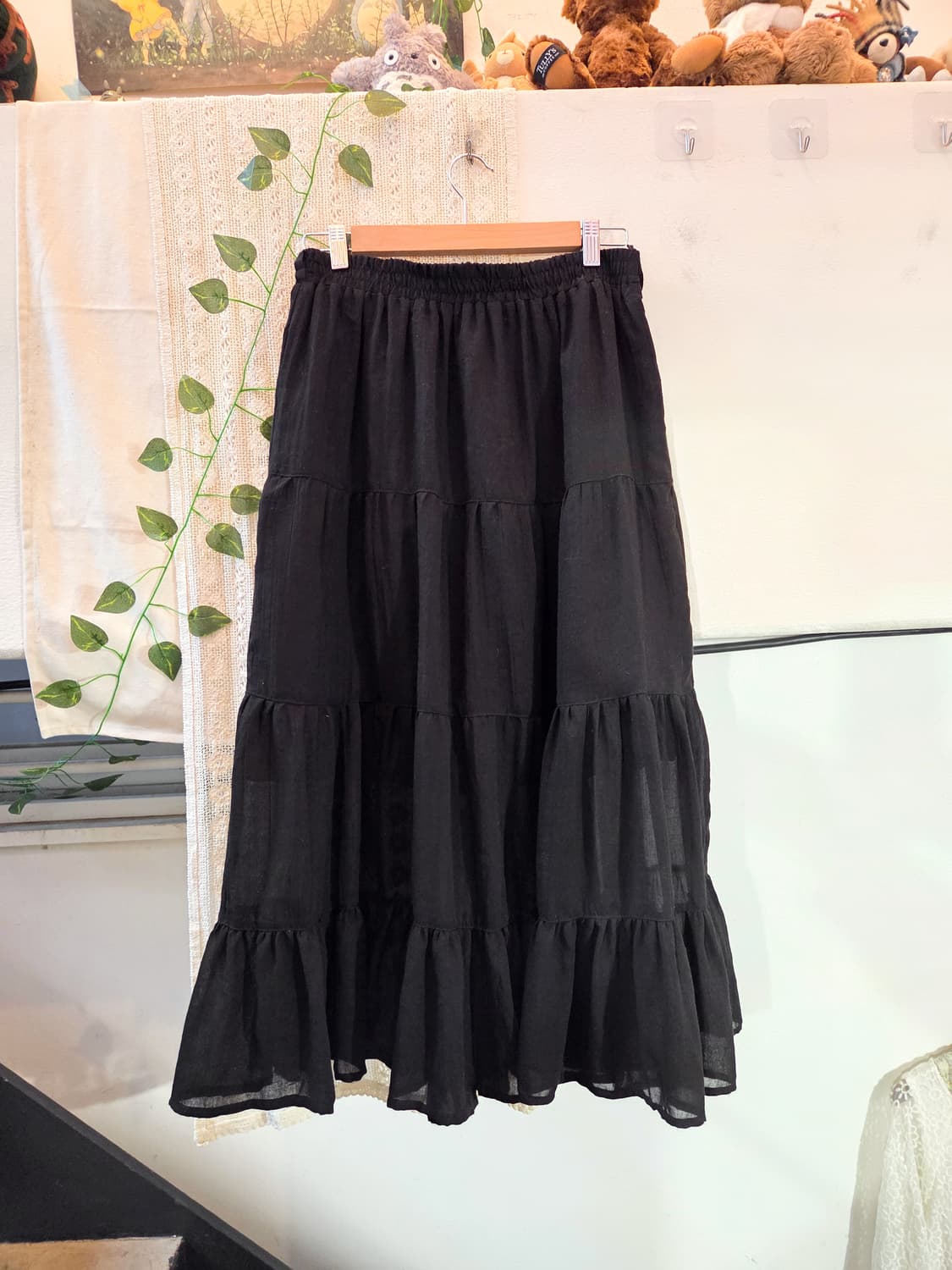 블랙 캉캉 롱스커트 상품이미지4