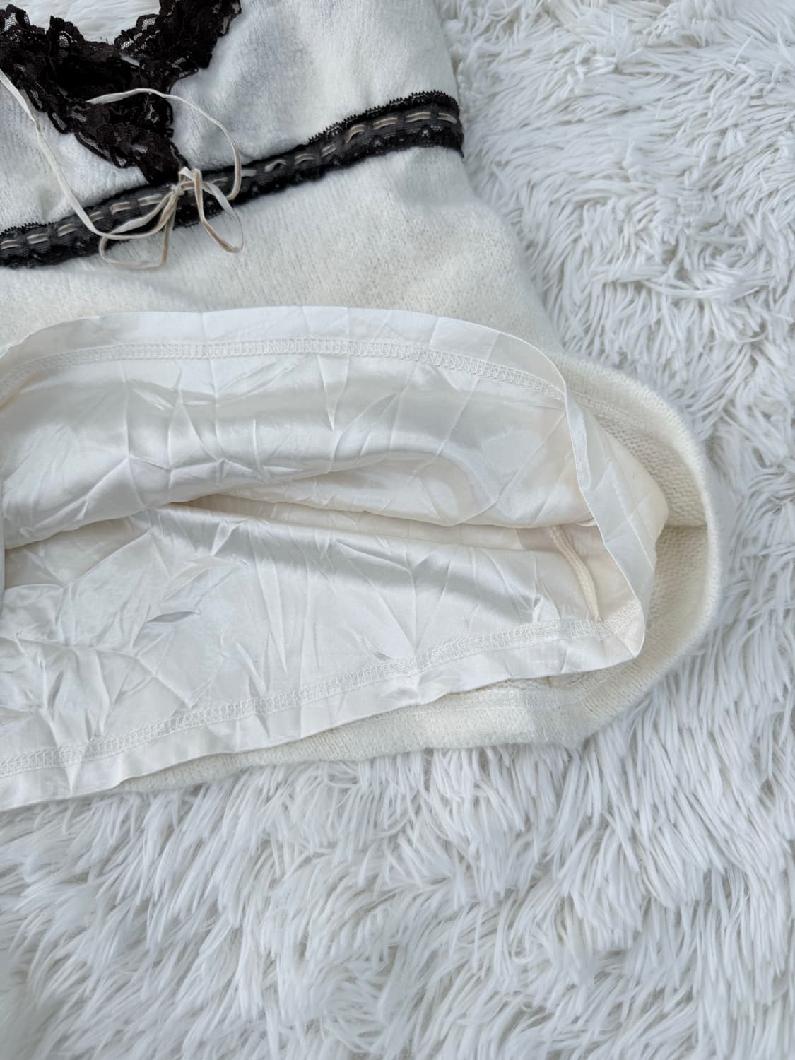 브라운-아이보리 퍼 포인트 캐미솔 나시 상품이미지4