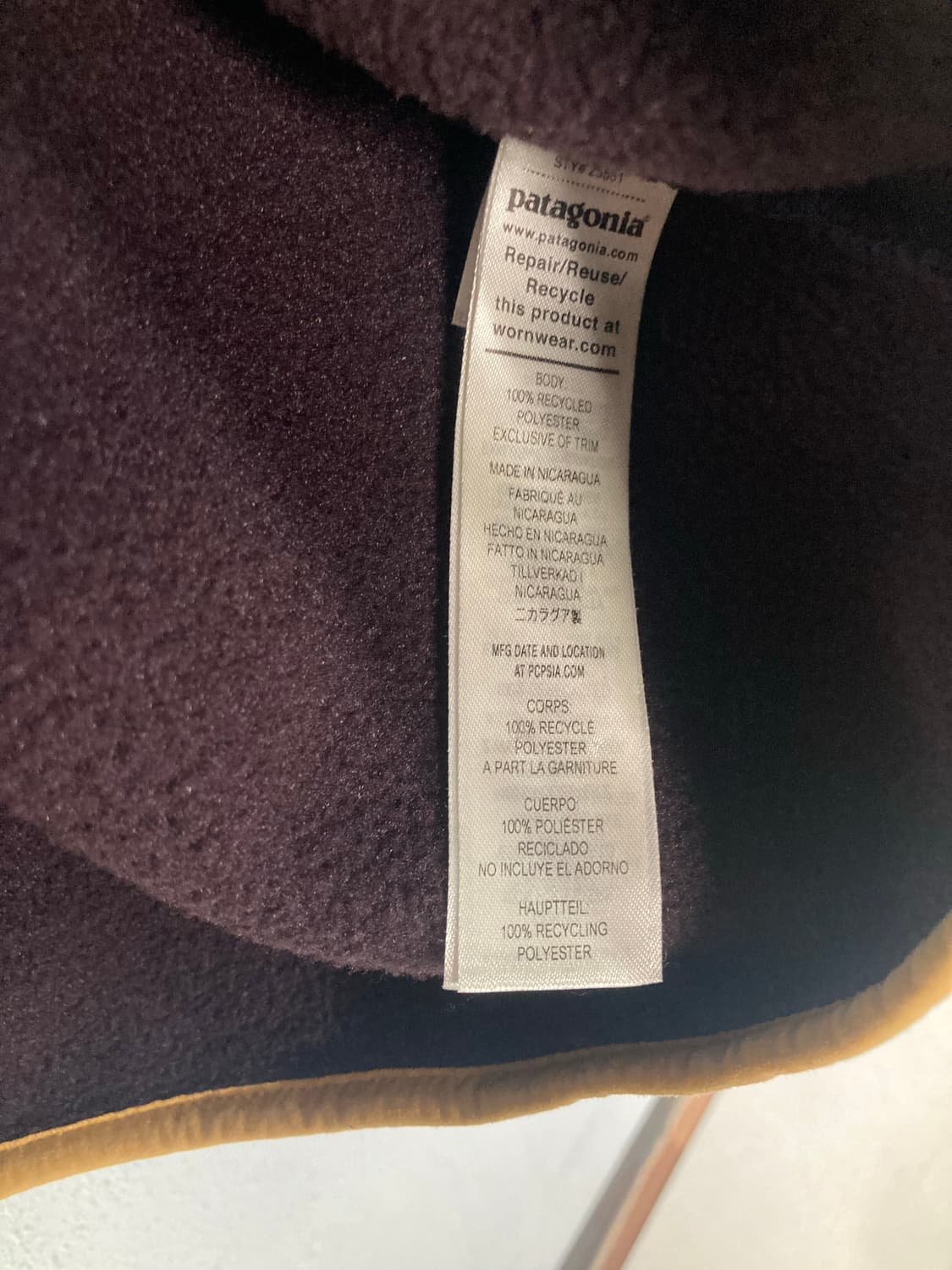 파타고니아 신칠라 풀오버 옵시디언 플럼 (XL) 상품이미지5