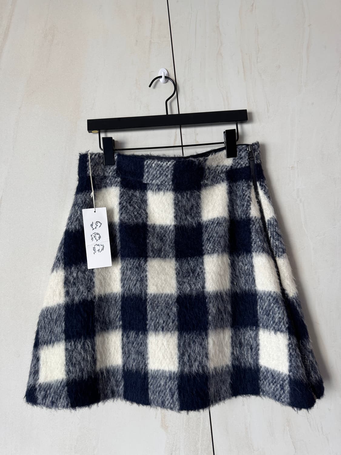 텍있는 새상품 sea체크 울스커트6(55사이즈) 상품이미지3