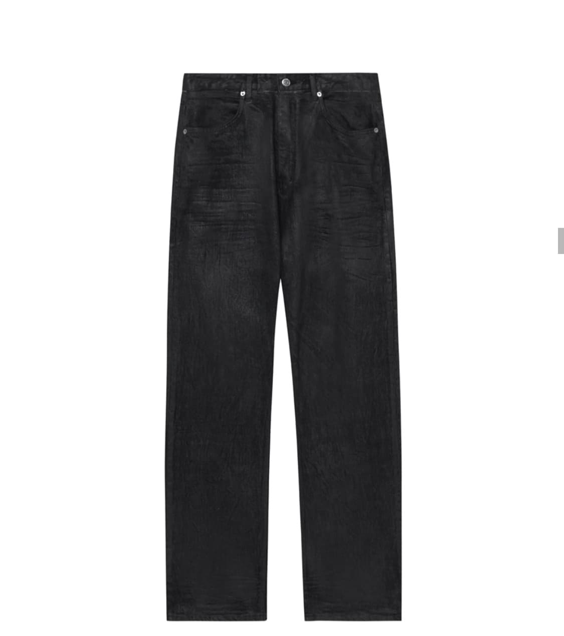 왁스 코티드 스트레이트 데님 팬츠 블랙 인사일런스 L 상품이미지2