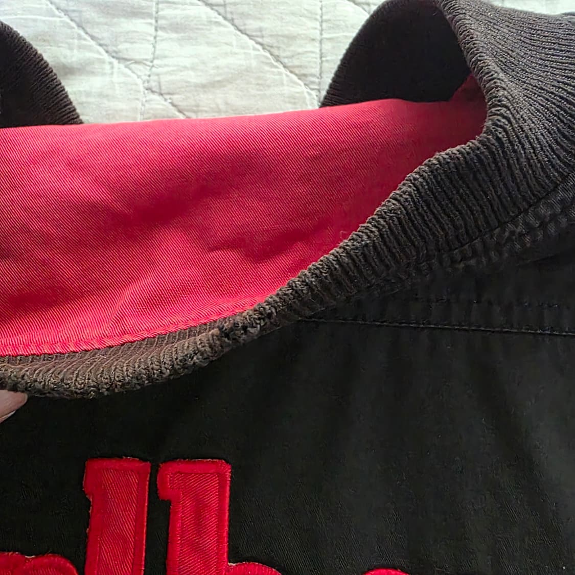 [XL] 90s 빈티지 말보로 리버시블 봄버 자켓 블랙/레드 스테인 상품이미지3