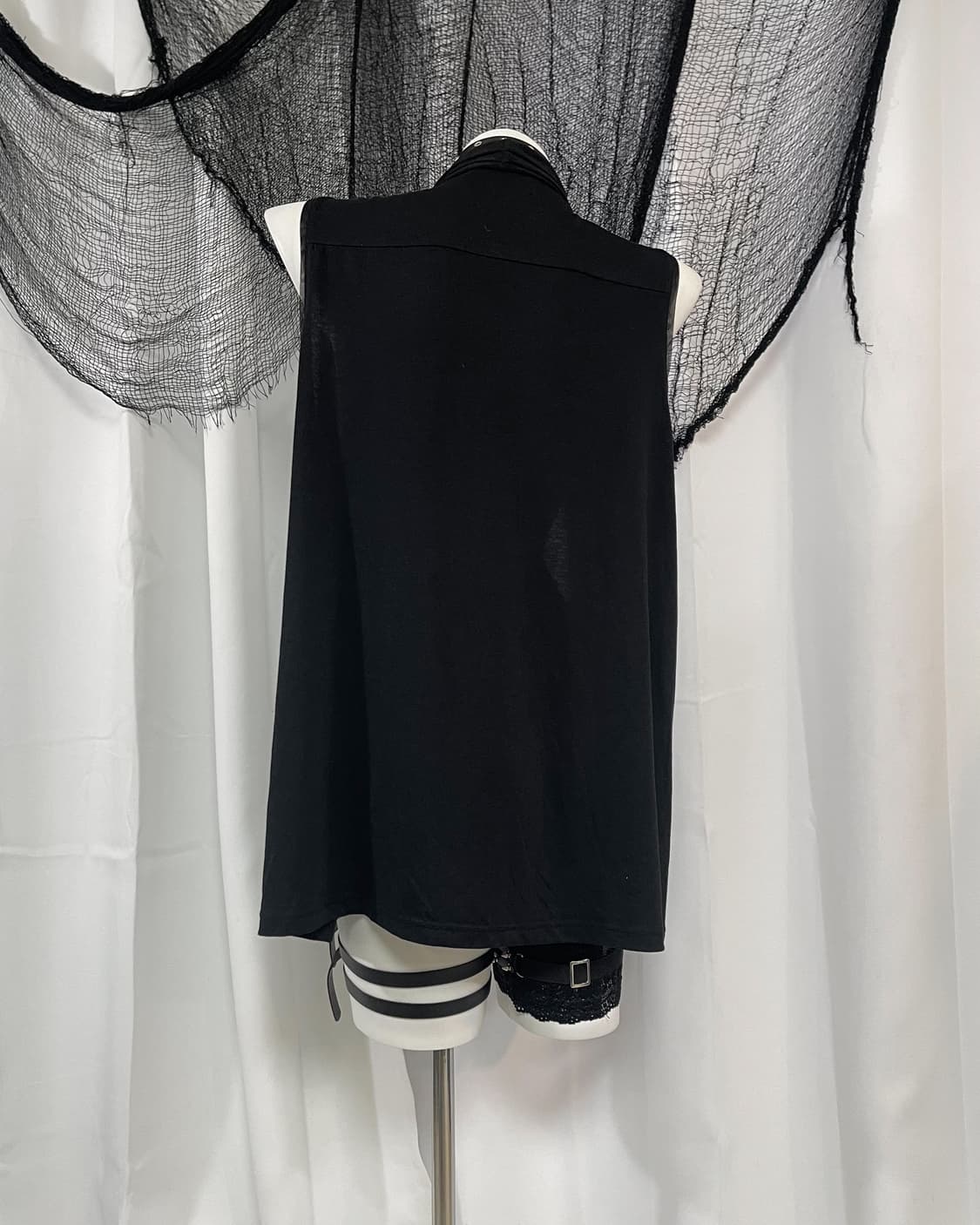 black see through pocket vest 상품이미지3