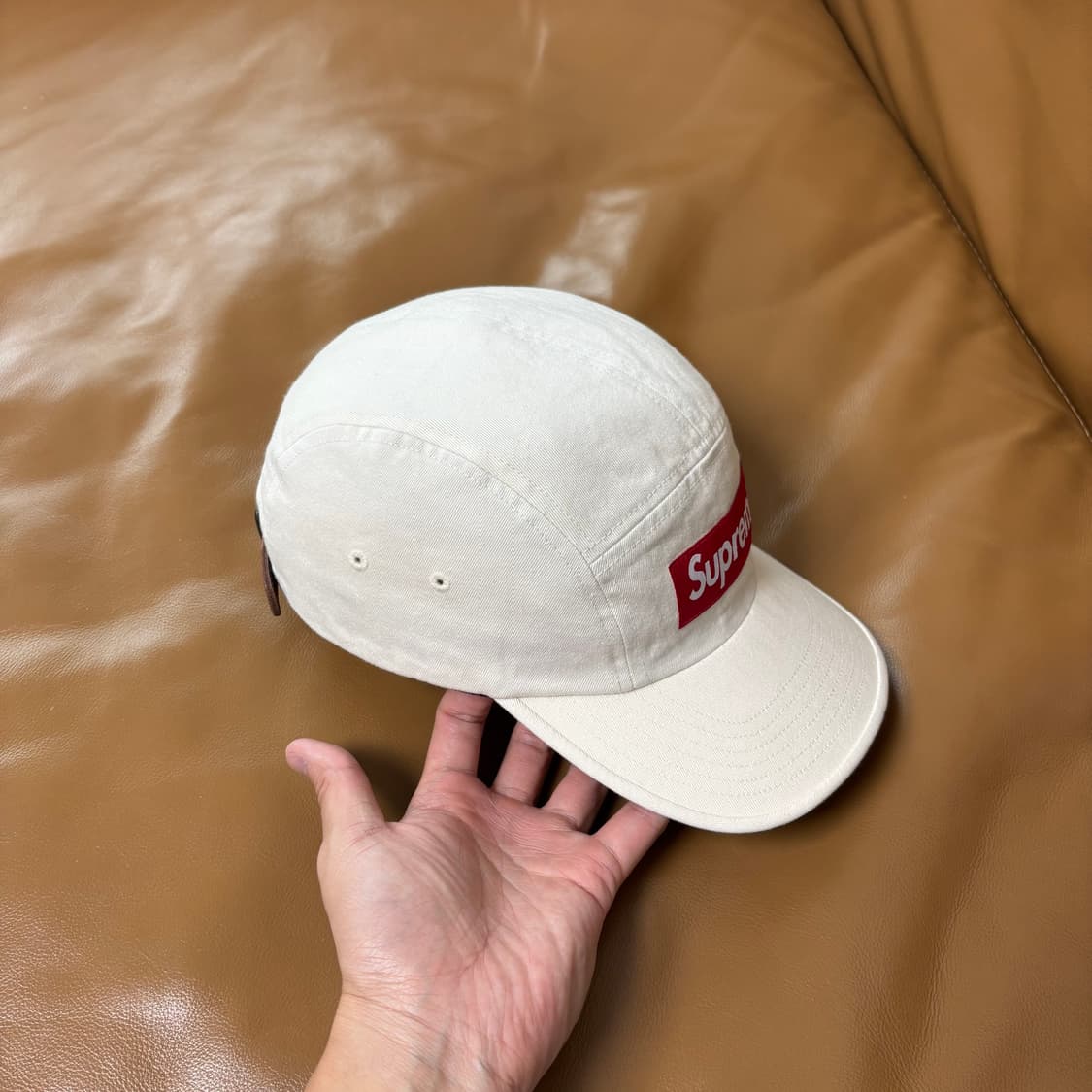 Supreme 슈프림 22ss 워시드 치노 스톤 캠프캡 모자 Stone 상품이미지4