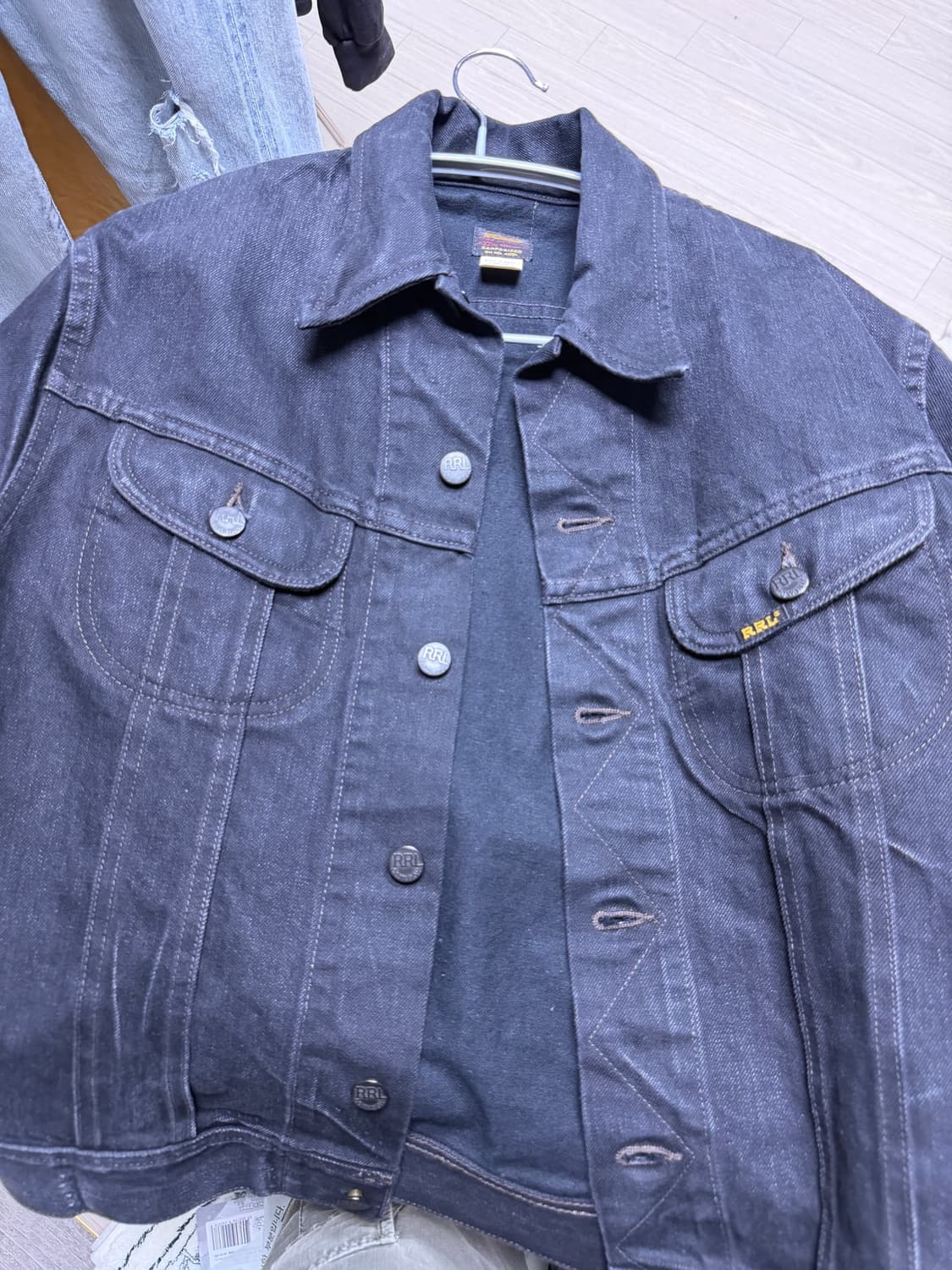 RRL 데님자켓 블랙 사이즈 s 판매합니다  상품이미지1
