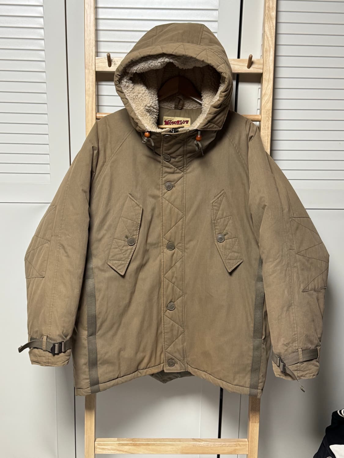 모노플로우 B-3맛 후드 점퍼 카키 자켓 상품이미지2