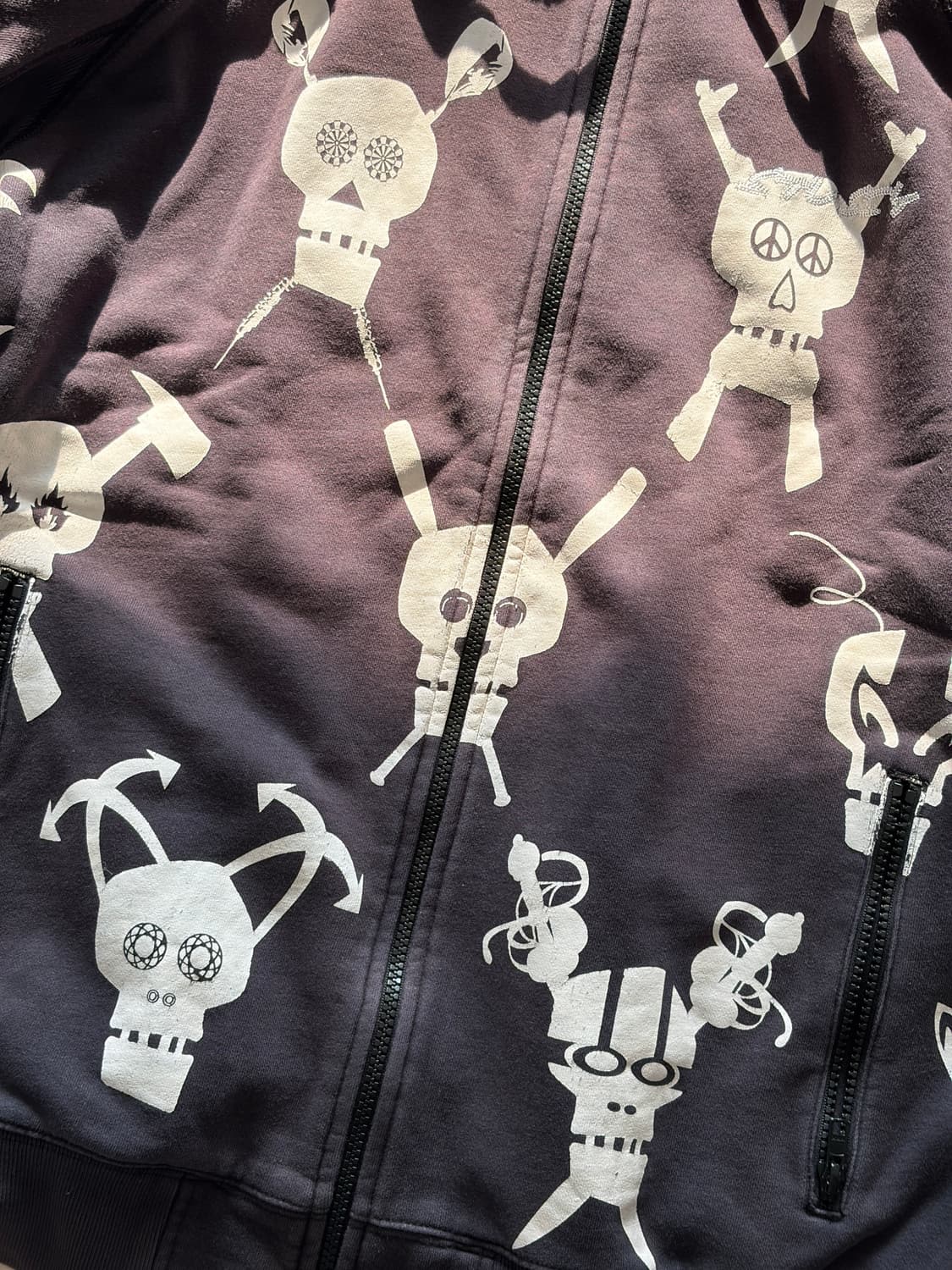 00s 올드 스투시 Stussy x Futura 스컬 후드 집업 L 상품이미지4