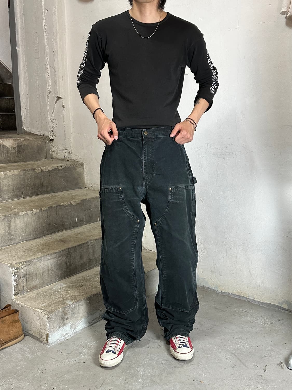OG 칼하트 B136 더블니 블랙 칼하트 썩블니 하드페이딩 상품이미지2
