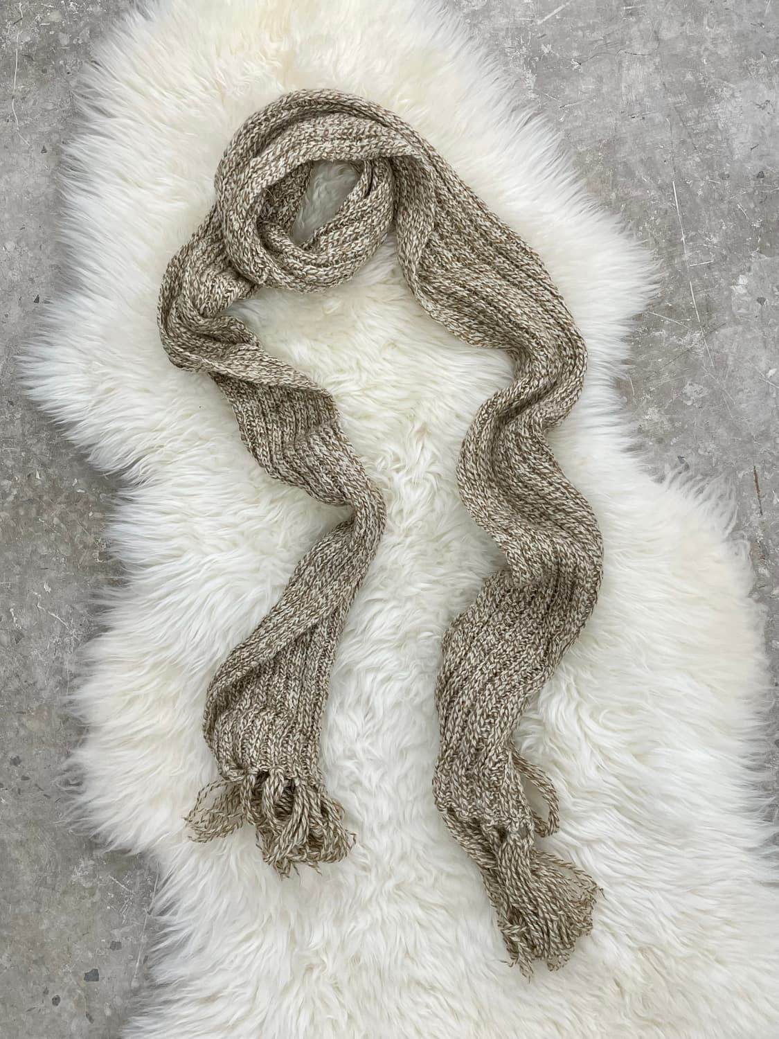 모리 브라운 짜임 수술 머플러 상품이미지3