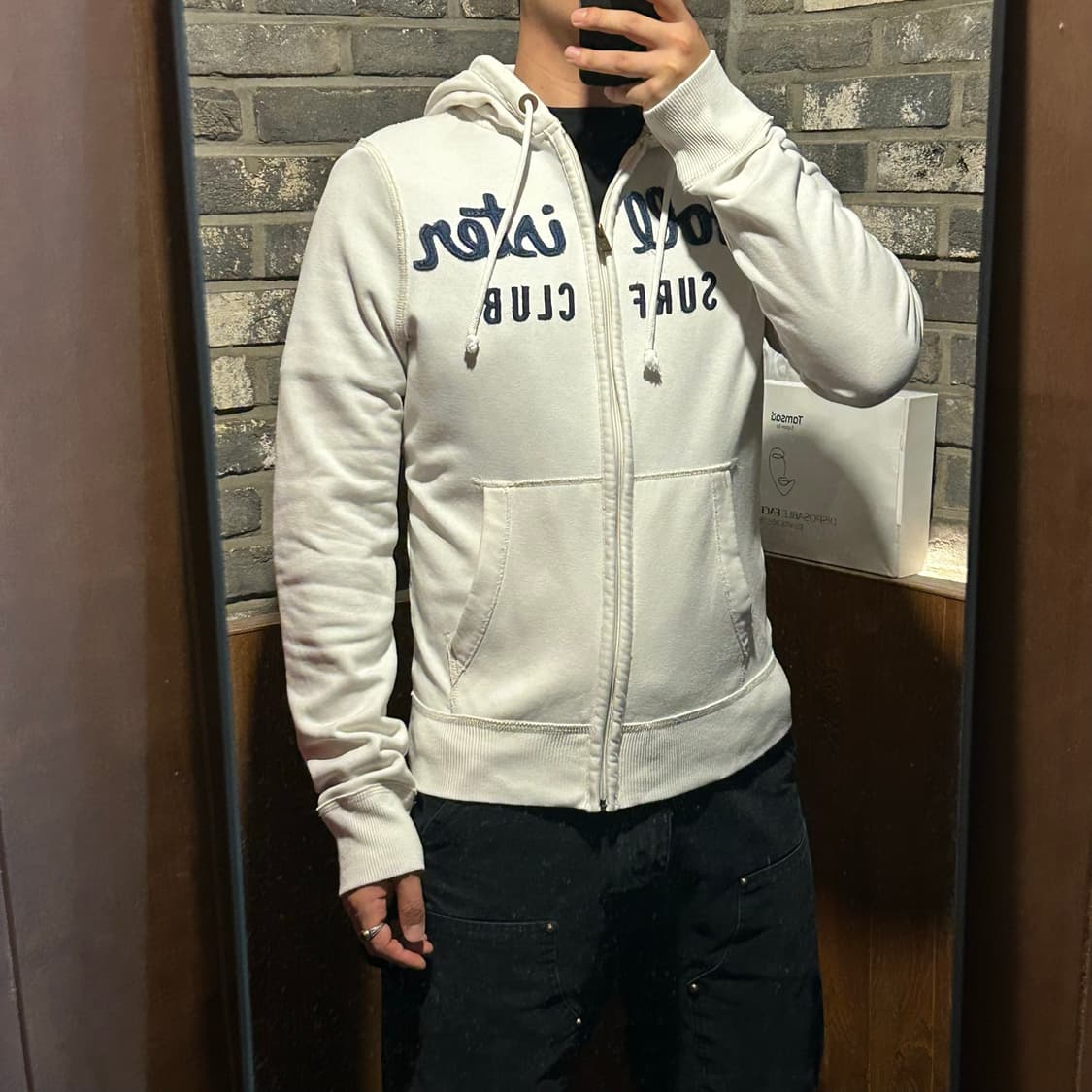 M) 홀리스터 화이트 후드집업 상품이미지9