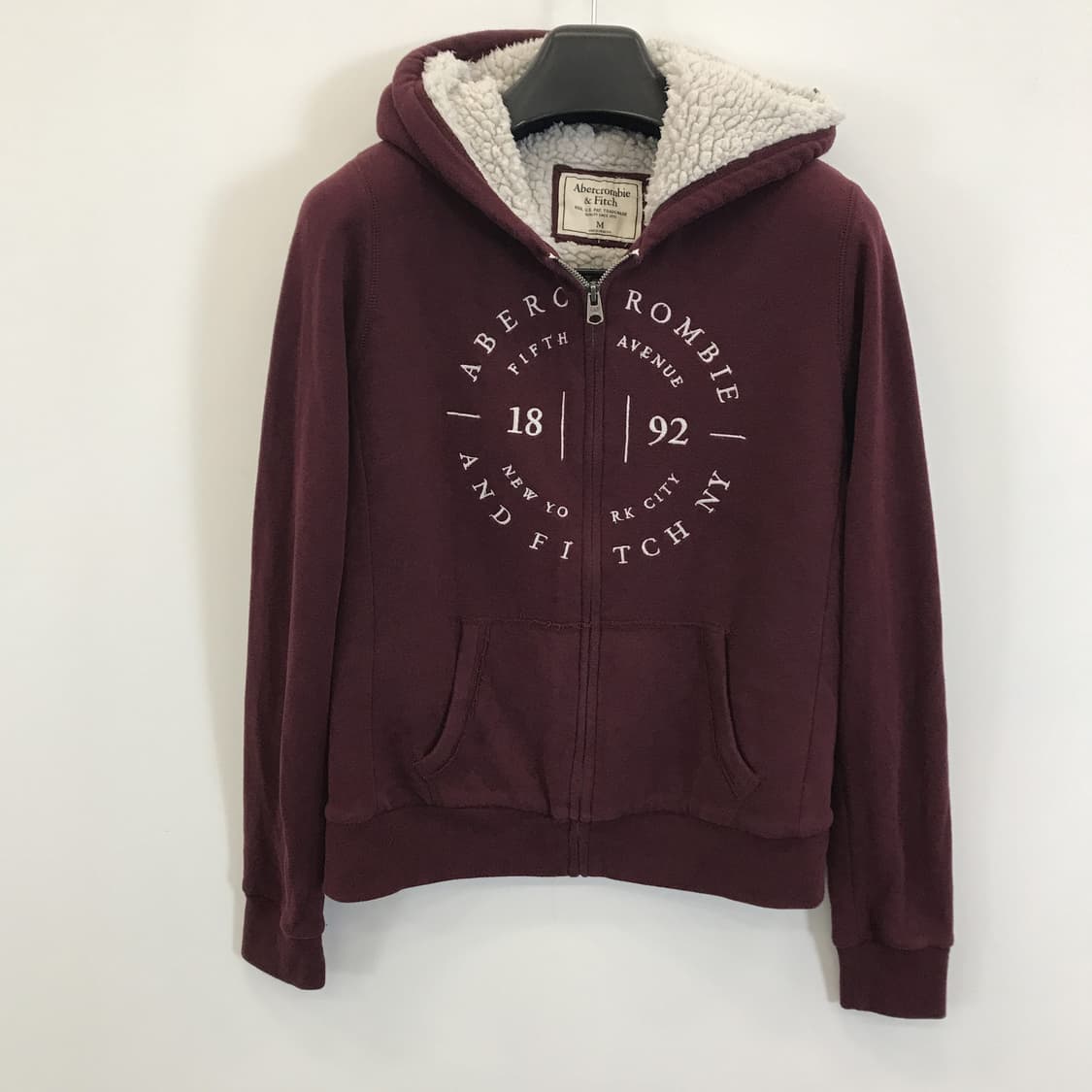 아베크롬비 양털안감 버건디 후드집업 [M] 상품이미지1