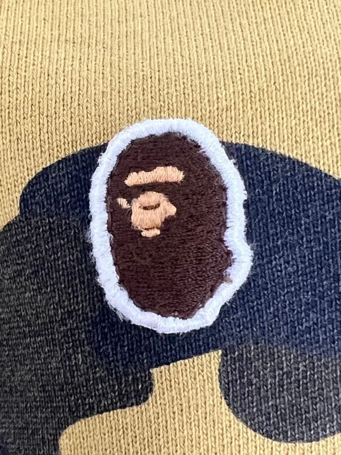 베이프 퍼스트 카모 원 포인트 릴렉스드 핏 스웨트 팬츠 옐로우 황계 상품이미지4