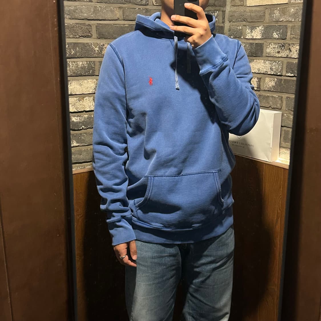 L) 폴로 랄프로렌 워시드 블루 후드티 상품이미지8