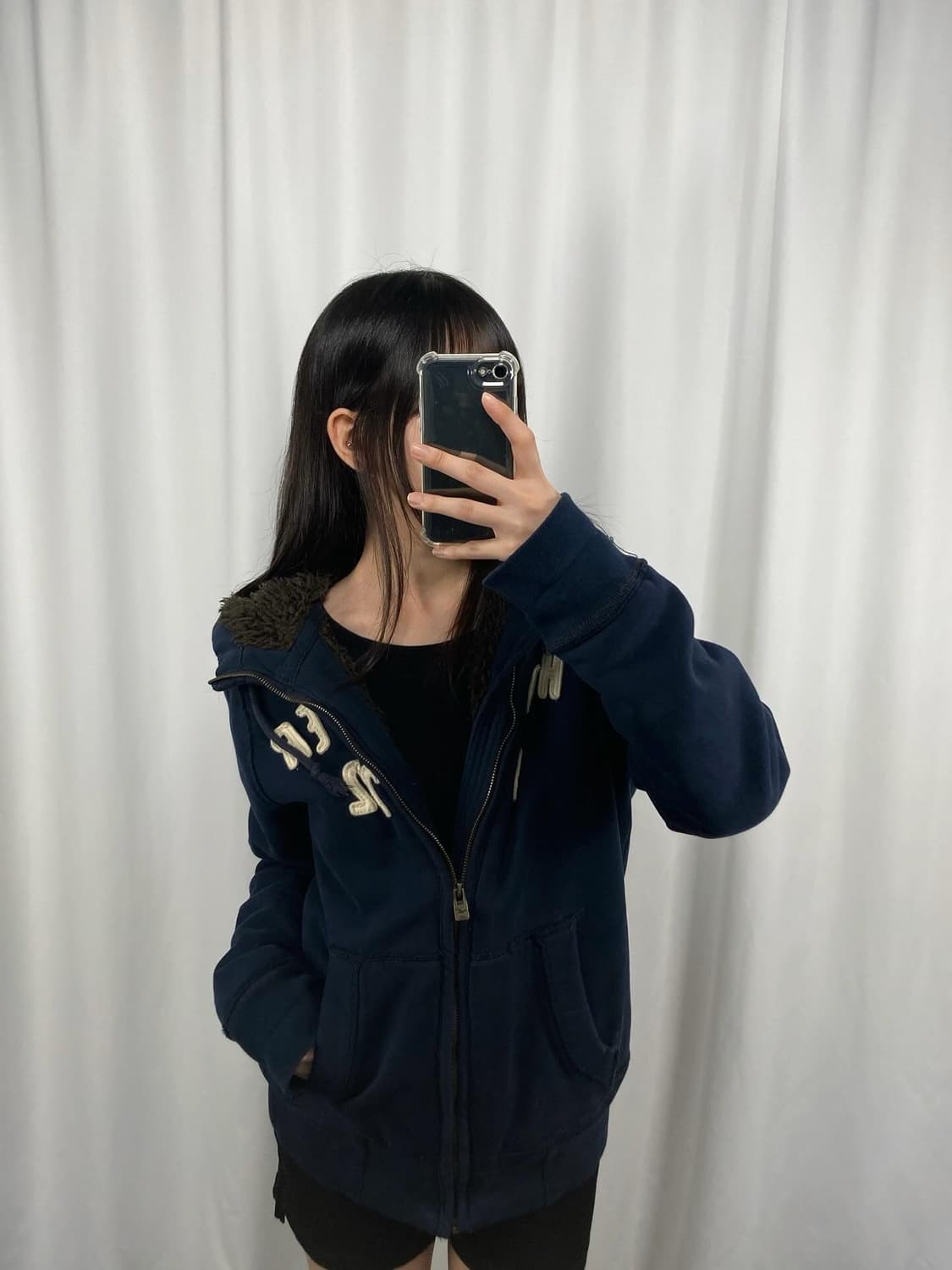 홀리스터 네이비 후드집업 자켓 상품이미지2