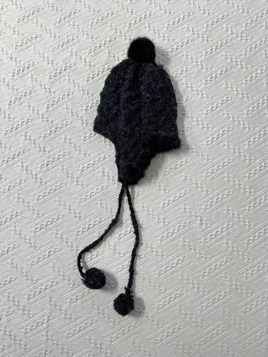 퍼 트리밍 이어 플랩 니트 햇 상품이미지3