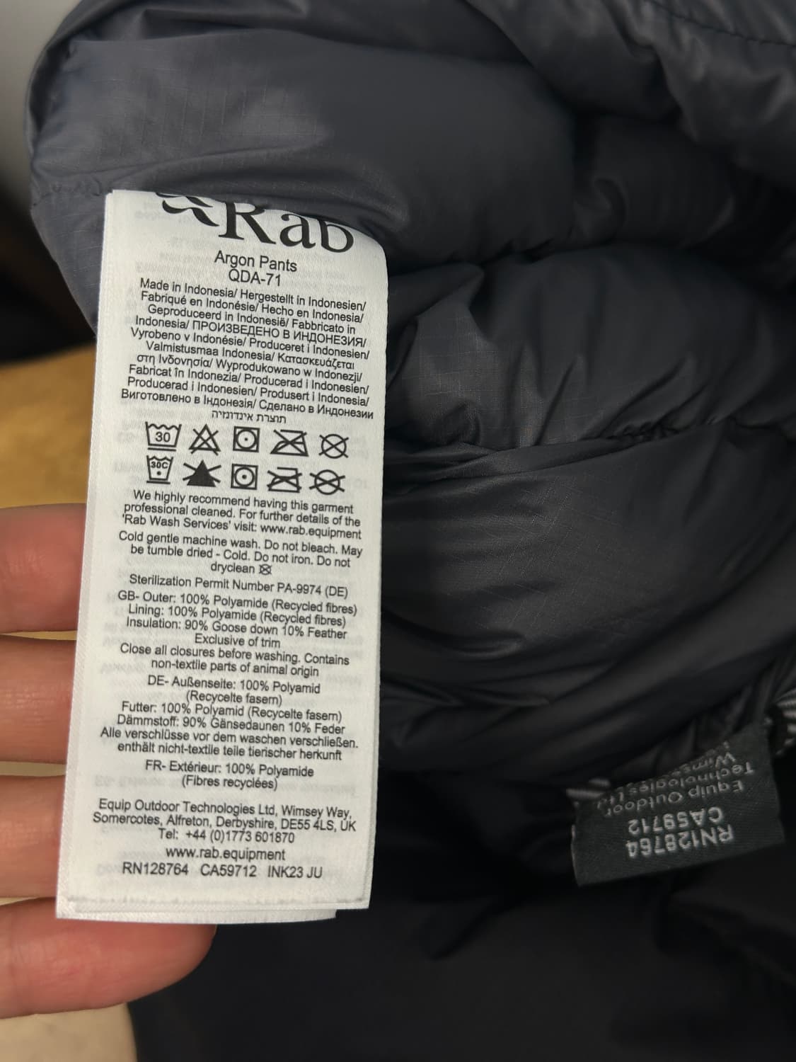 Rab 25fw 아르곤 팬츠 s 블랙 상품이미지5