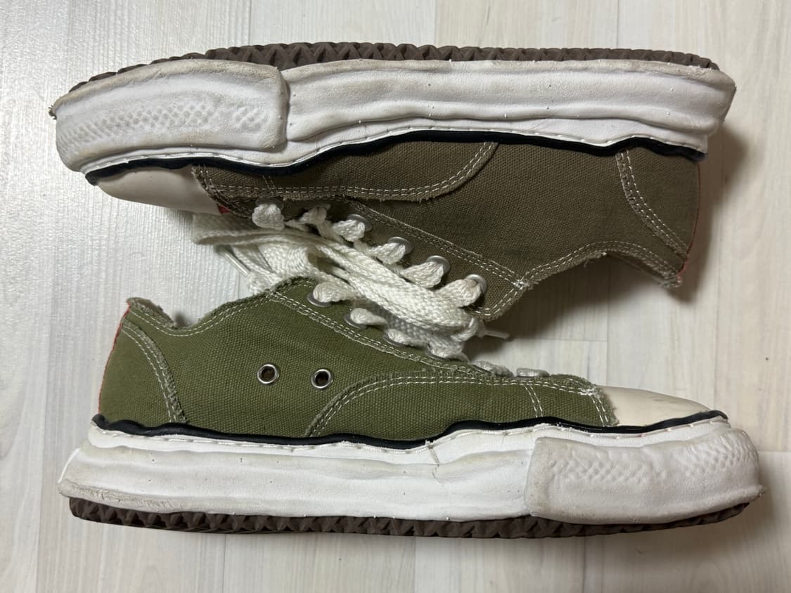 메종 미하라 야스히로 x 나이젤 카본 로우 컷 스니커즈 아미 그린 41 상품이미지7