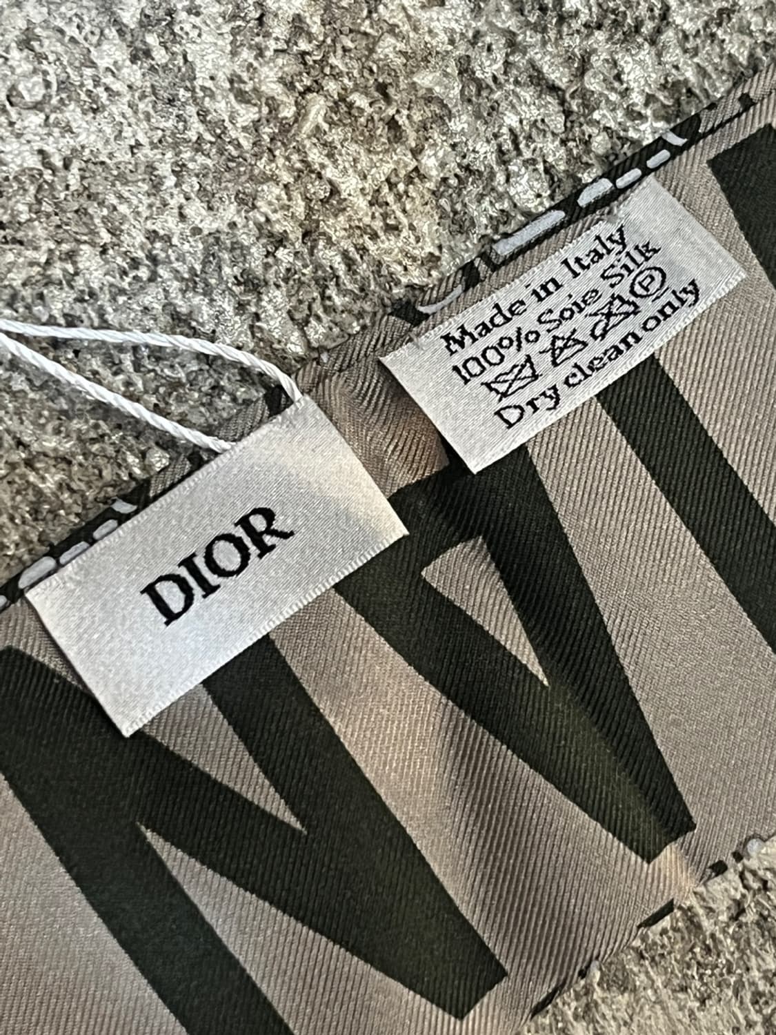 디올 오블리크 미차 스카프 그린 베이지 상품이미지3