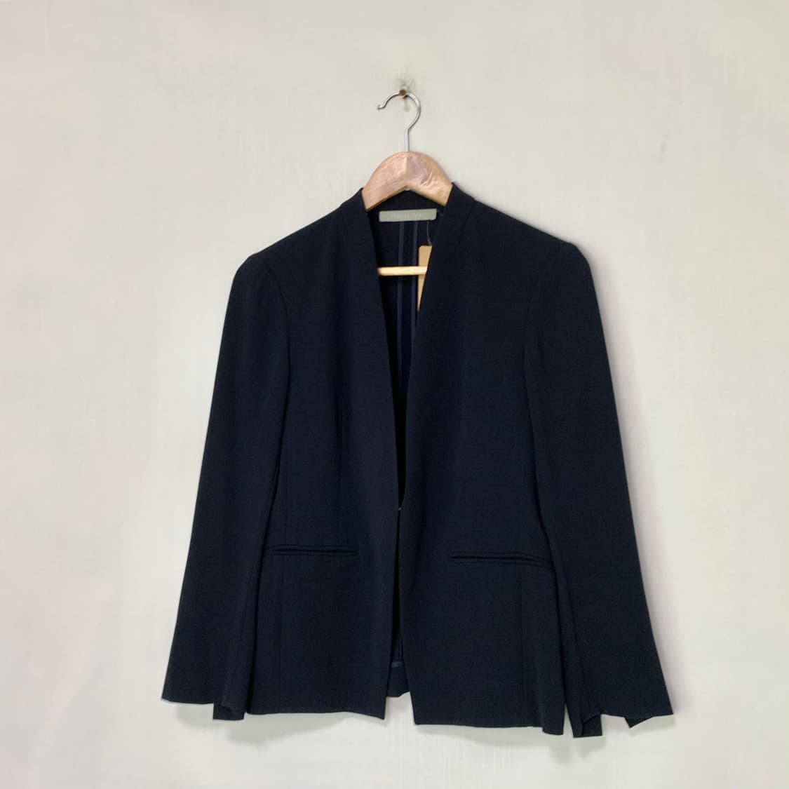 띠어리 노카라 후크 정장st 포멀 여성 자켓 다크 네이비 상품이미지1