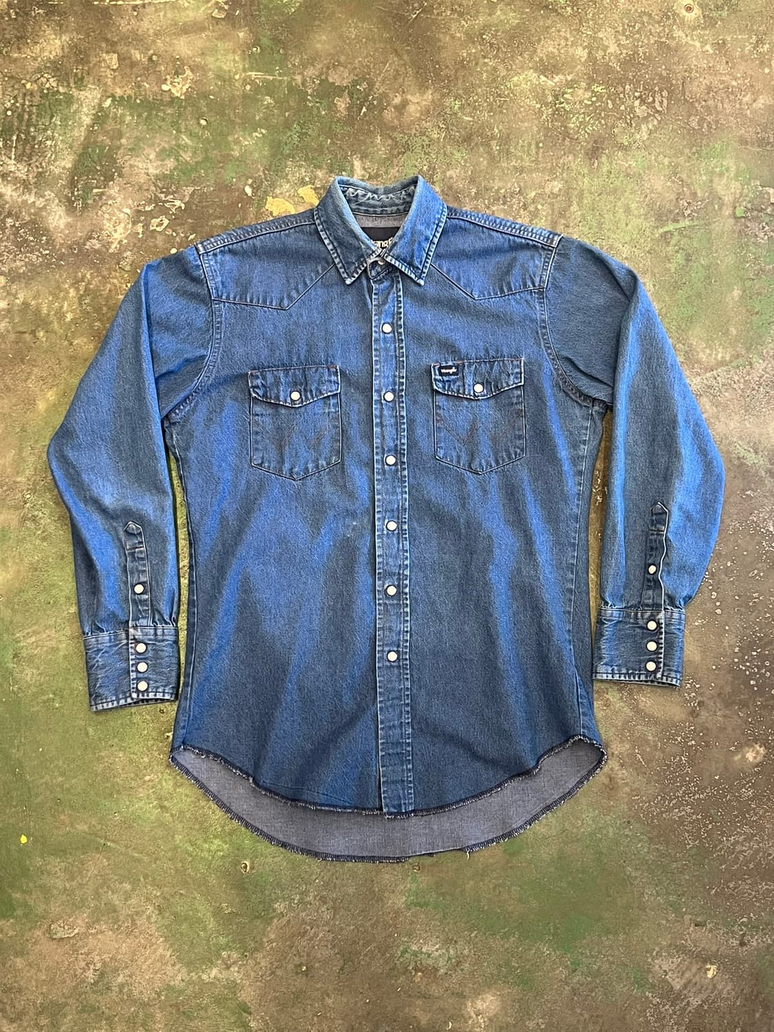 [M] 랭글러 Wrangler 인디고 데님 웨스턴 스냅 셔츠 상품이미지1