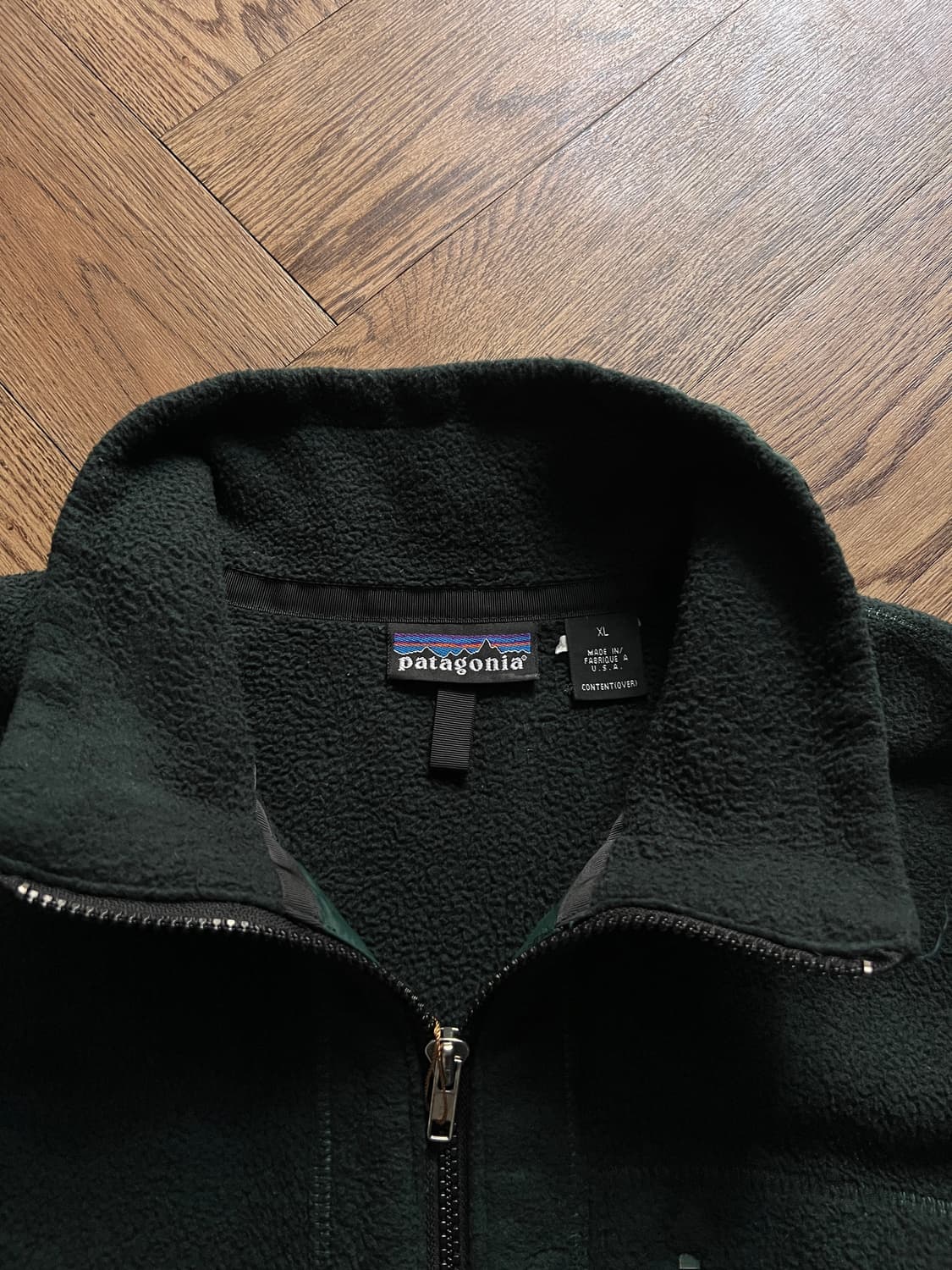 [XL]90's 파타고니아 Made in USA 레트로 그린 플리스 자켓 상품이미지2