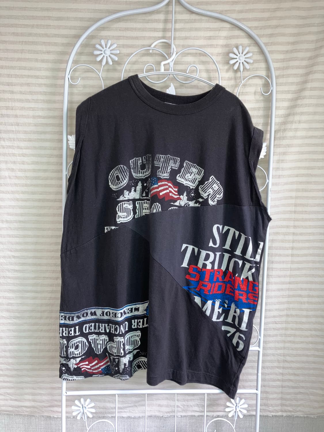 빈티지 차콜 레터링 나시 y2k 스트릿 갸루 펑키492 상품이미지1