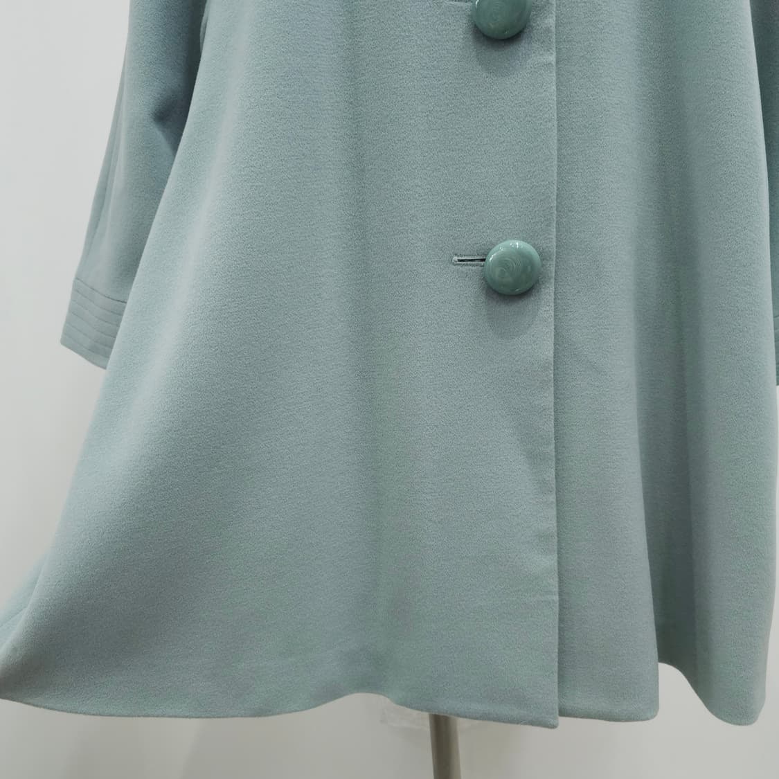 울100% 민트그레이 하이넥 코트 상품이미지6