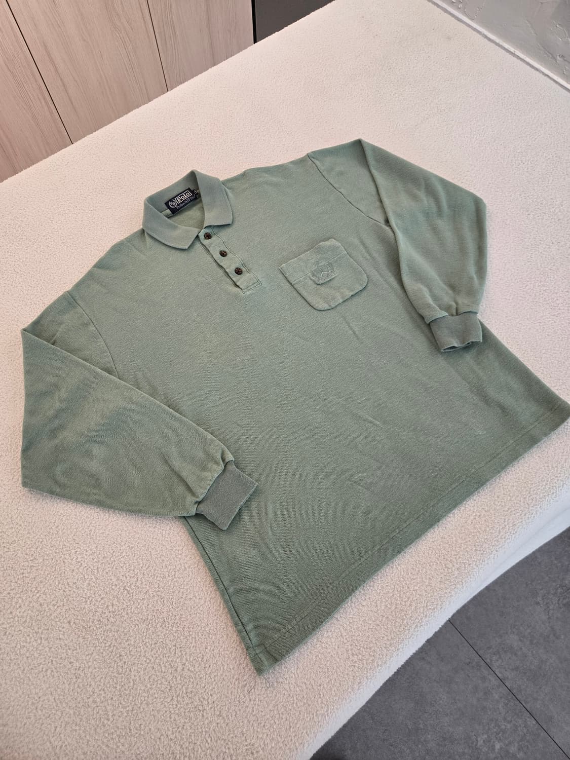 POLO 긴팔 폴로셔츠 그린 LL 상품이미지1