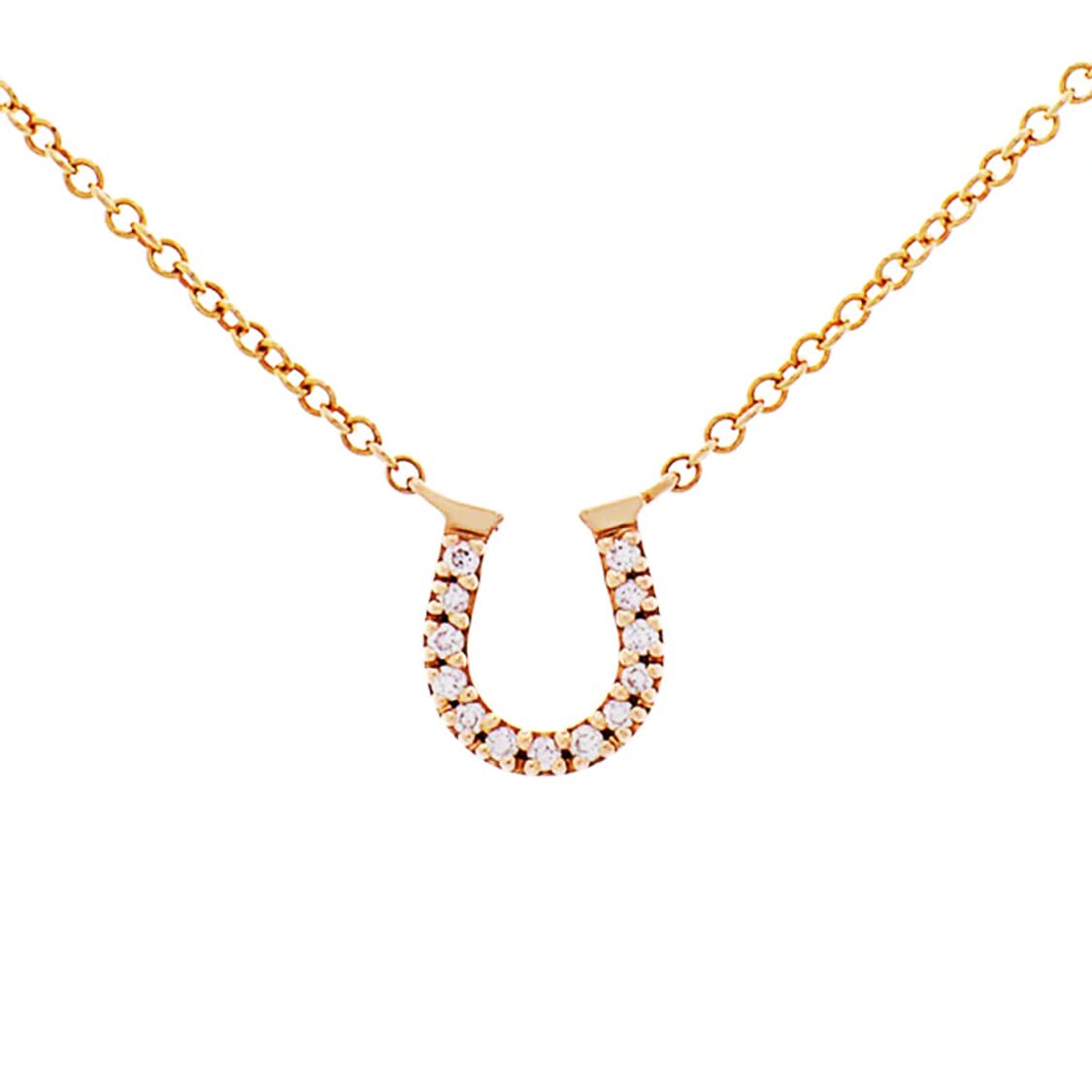 티파니 메트로 홀스슈 13P 천연다이아몬드 18K 핑크골드 펜던트 목걸이 상품이미지1