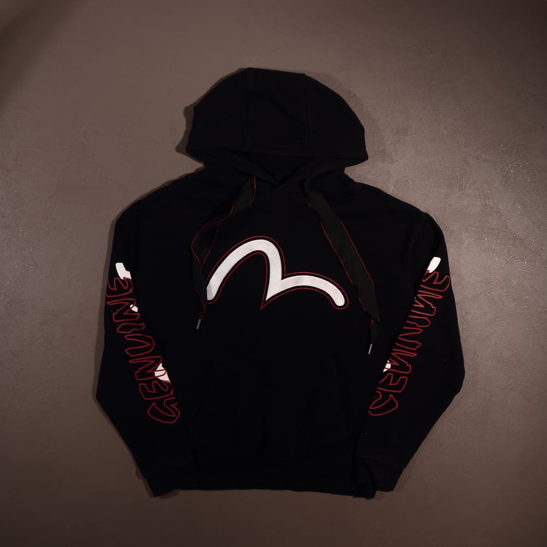 에비수 빅로고 크롭 후드티 상품이미지1