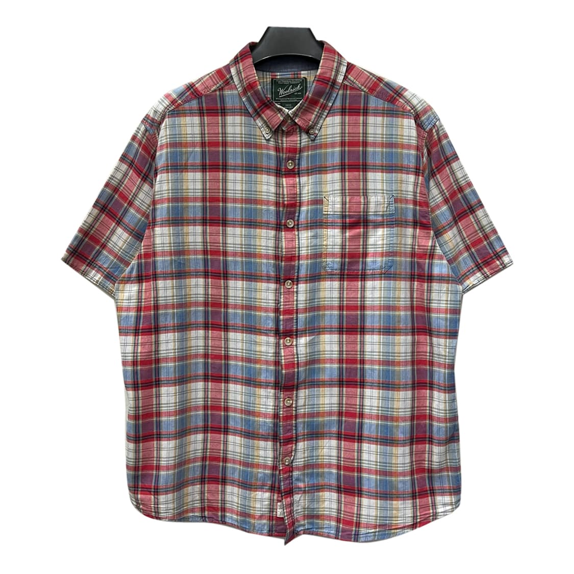 Woolrich 울리치 오가닉 코튼 체크 반팔 셔츠 XL 상품이미지1